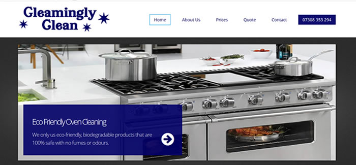 new website for oven cleaning company